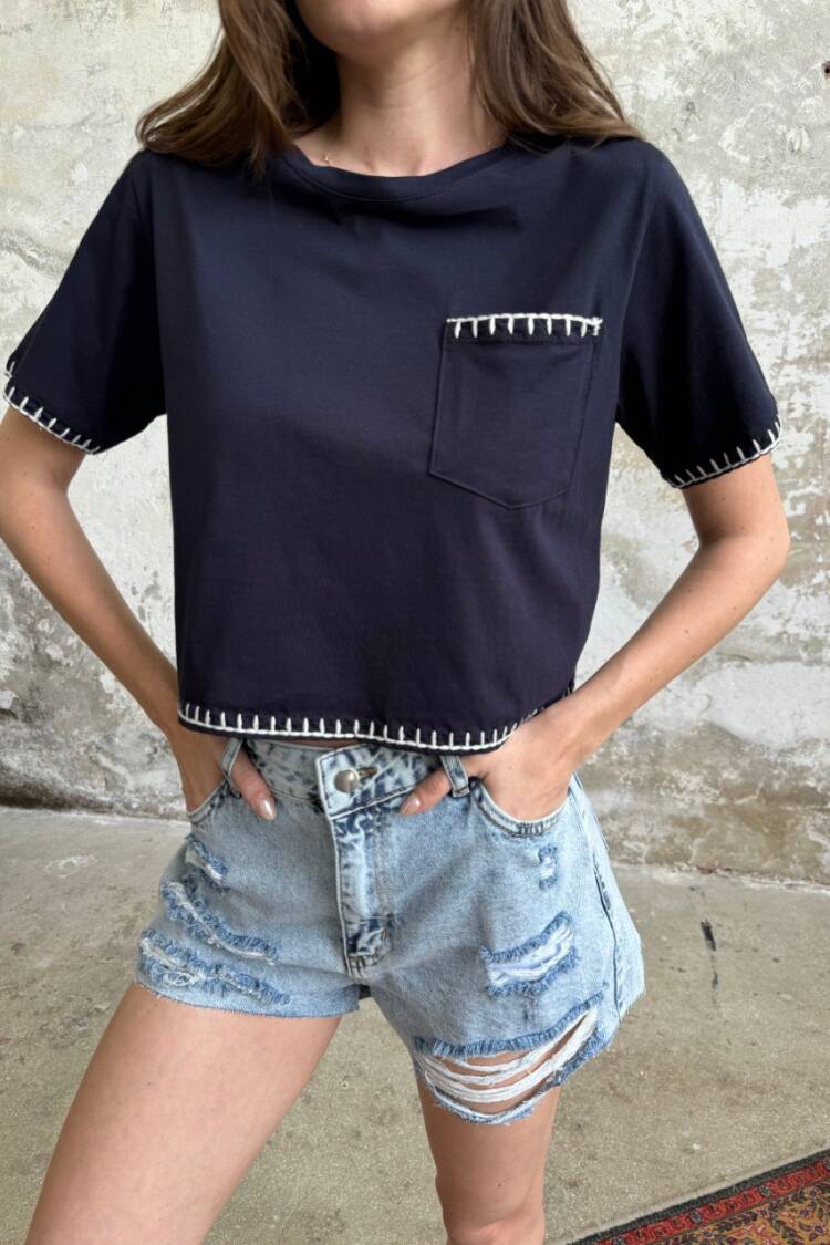 Crop Embroidered