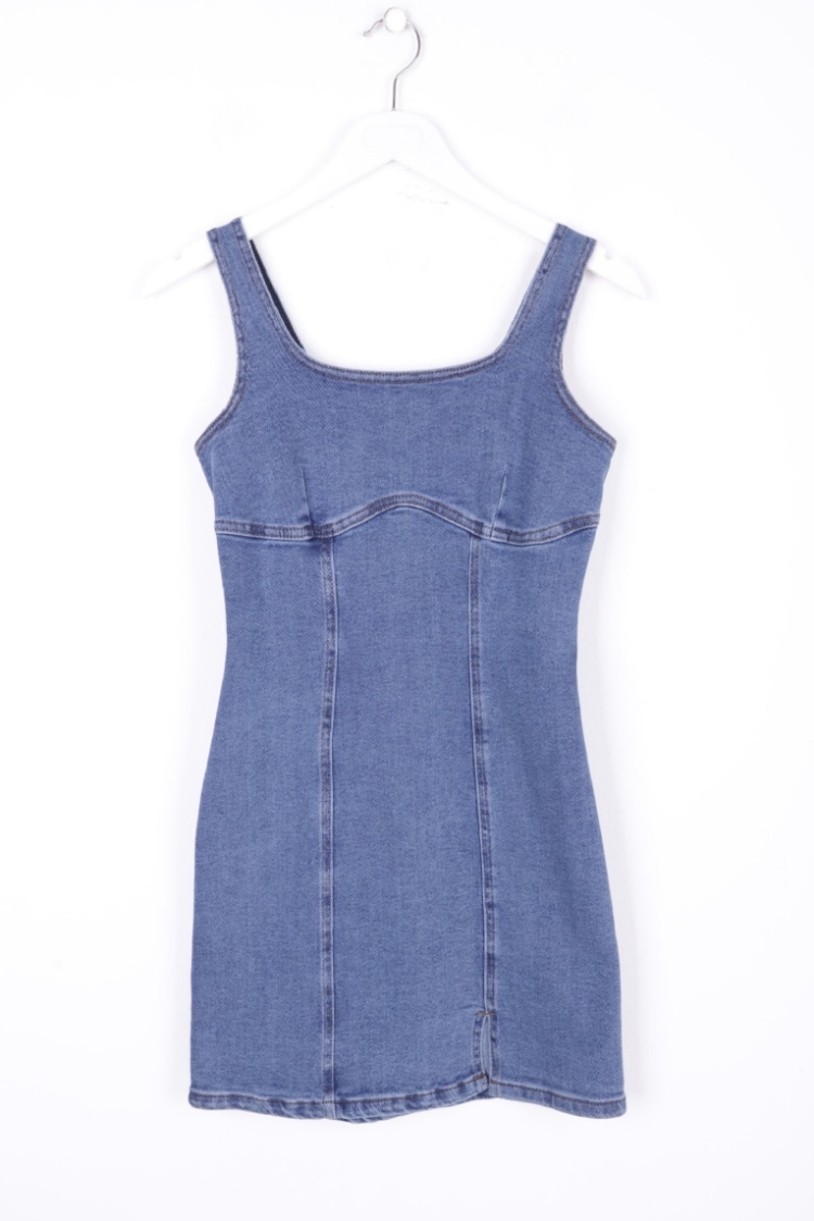 Mini Denim Dress With Zipper