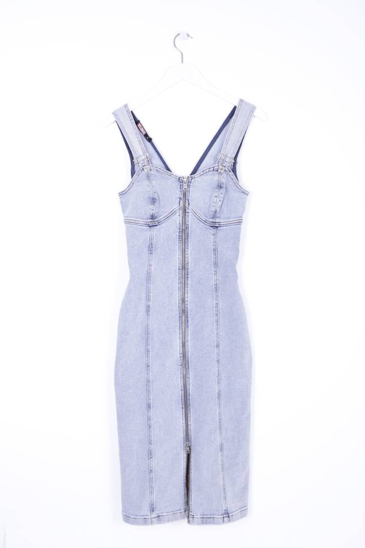 Adjustable Strappy Denim Dress With Lycra Coupe