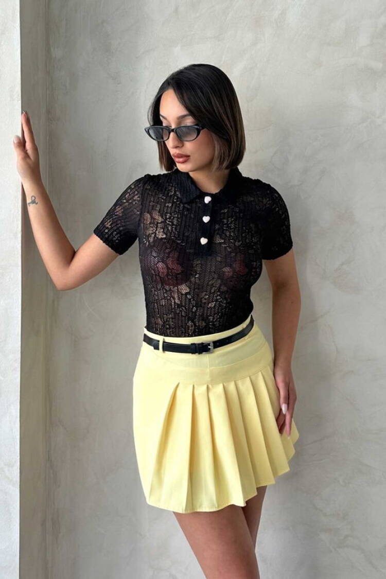 Lace Shirt Collar Blouse - Topshow - Globality Store - Women Clothes Wholesale Turkey
