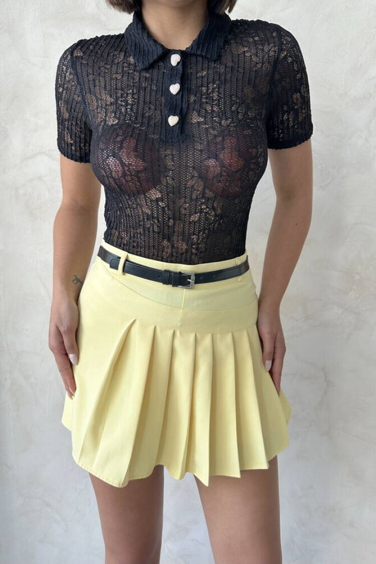 Lace Shirt Collar Blouse