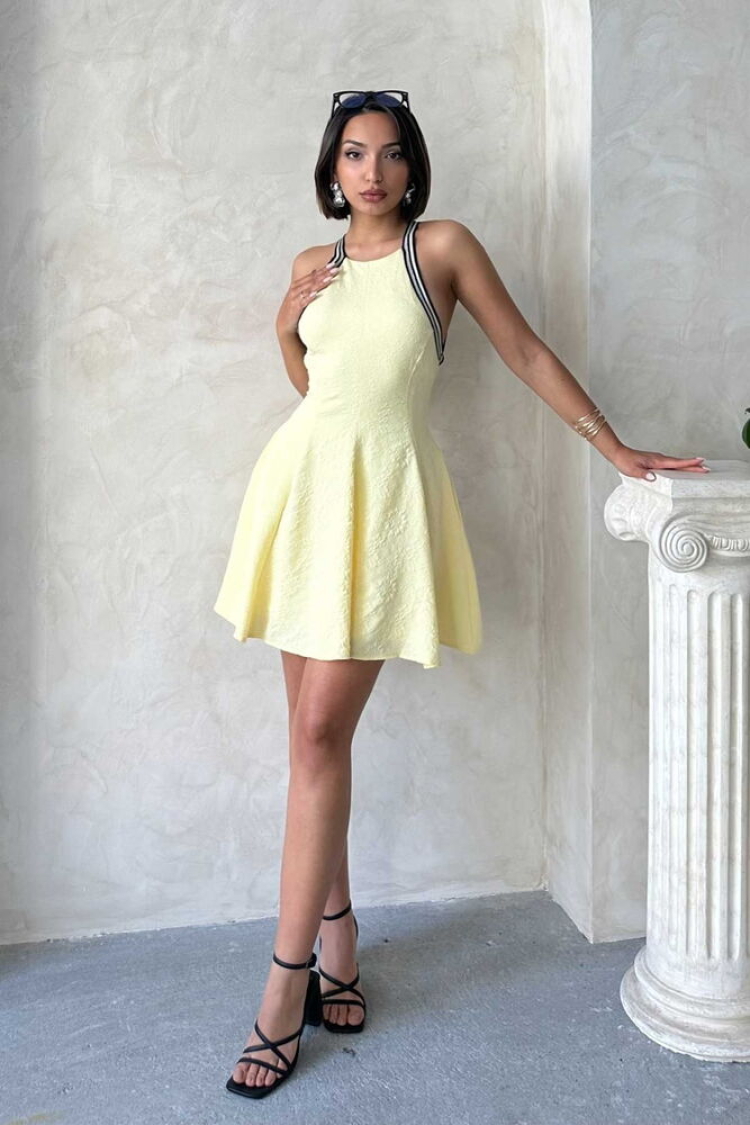 Striped Sleeveless Dress - Topshow - Globality Store - Women Clothes Wholesale Turkey