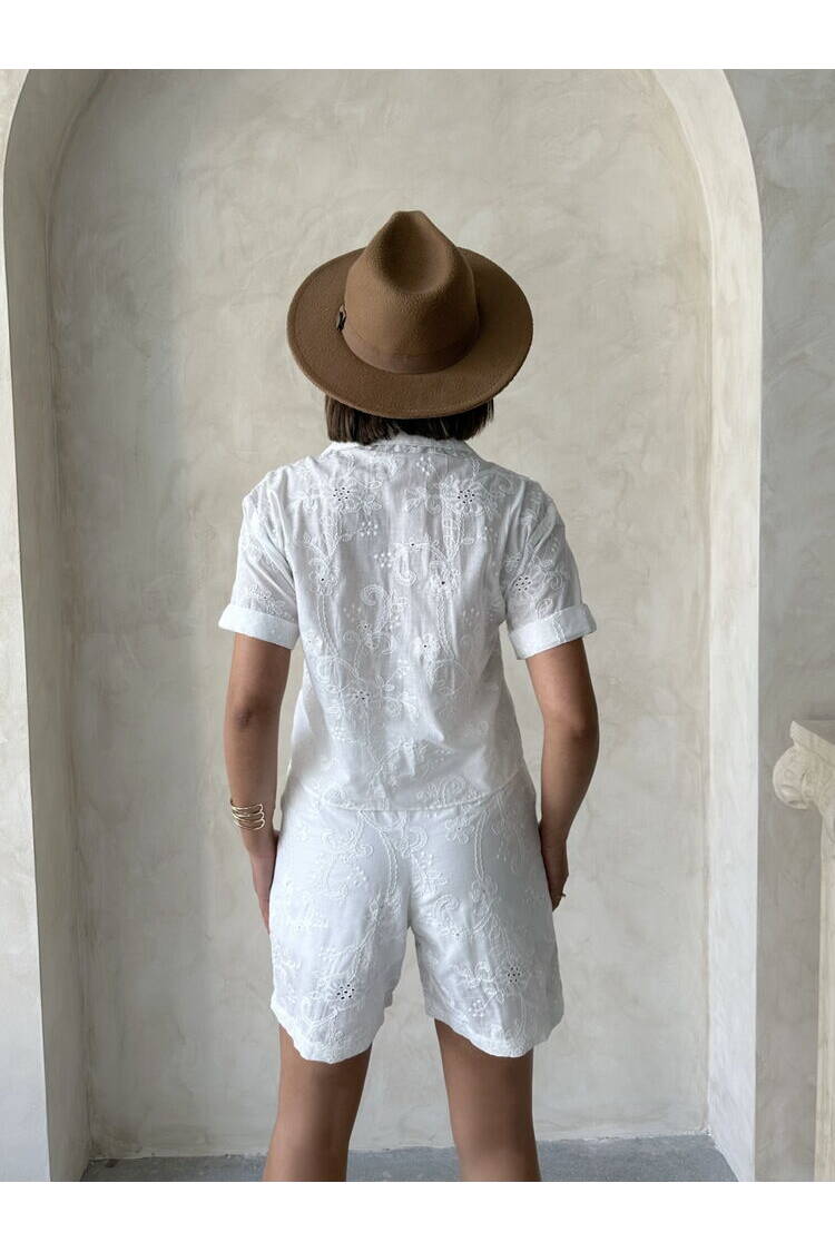 Embroidered Voile Shirt