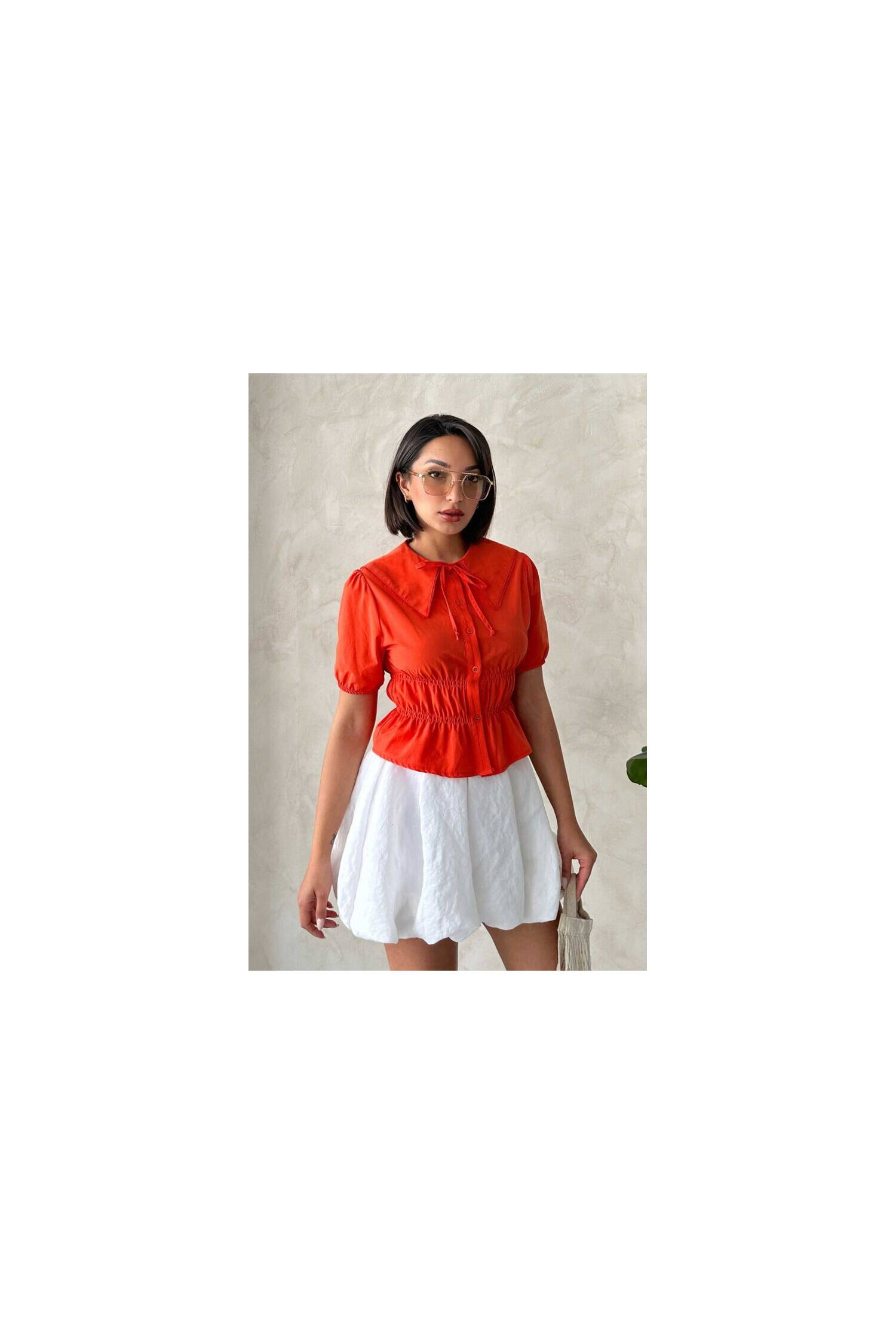 Collar Detailed Ruffle Shirt - Brand: Topshow - Women's Clothing Wholesale - Globality Store