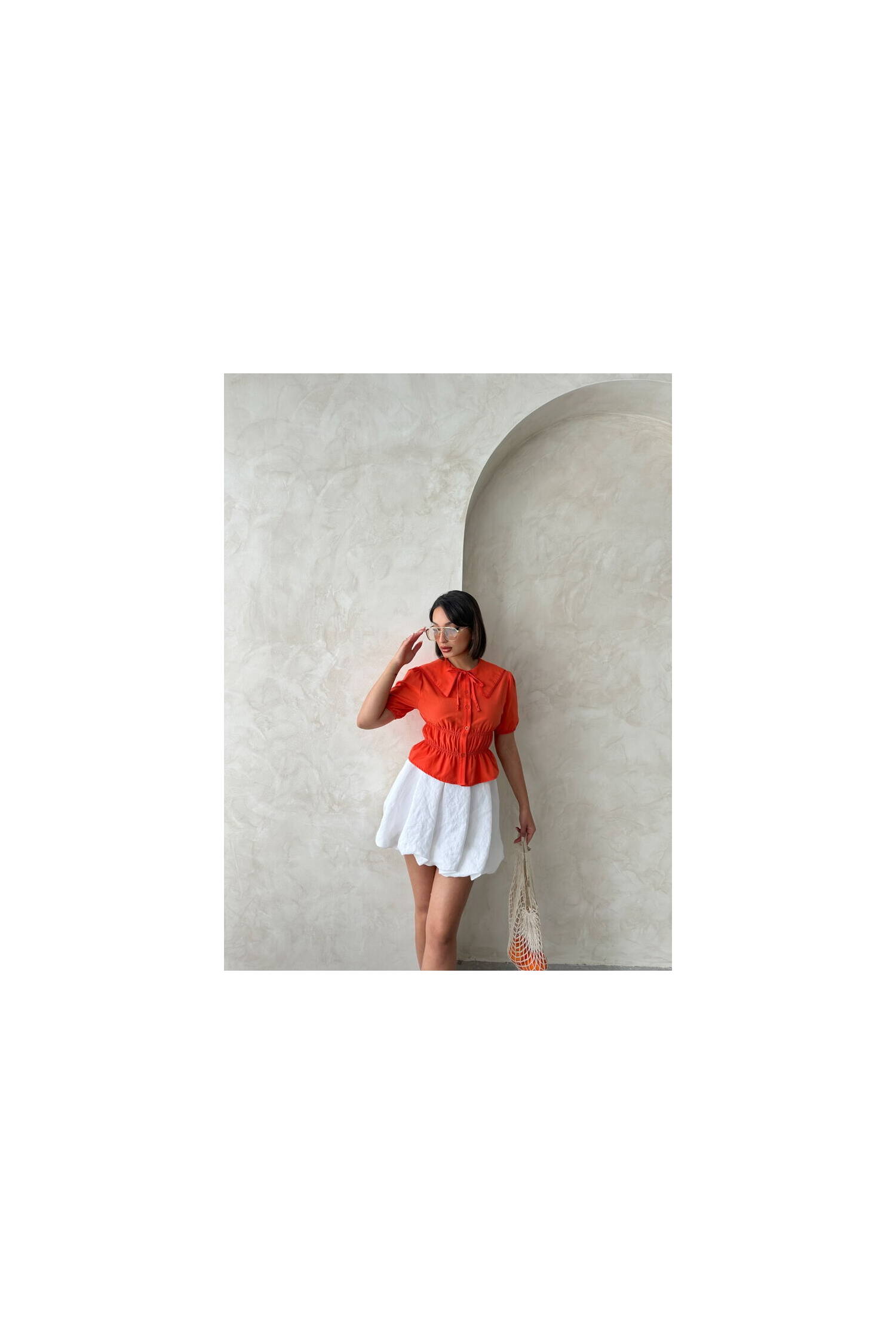 Collar Detailed Ruffle Shirt - Brand: Topshow - Women's Clothing Wholesale - Globality Store