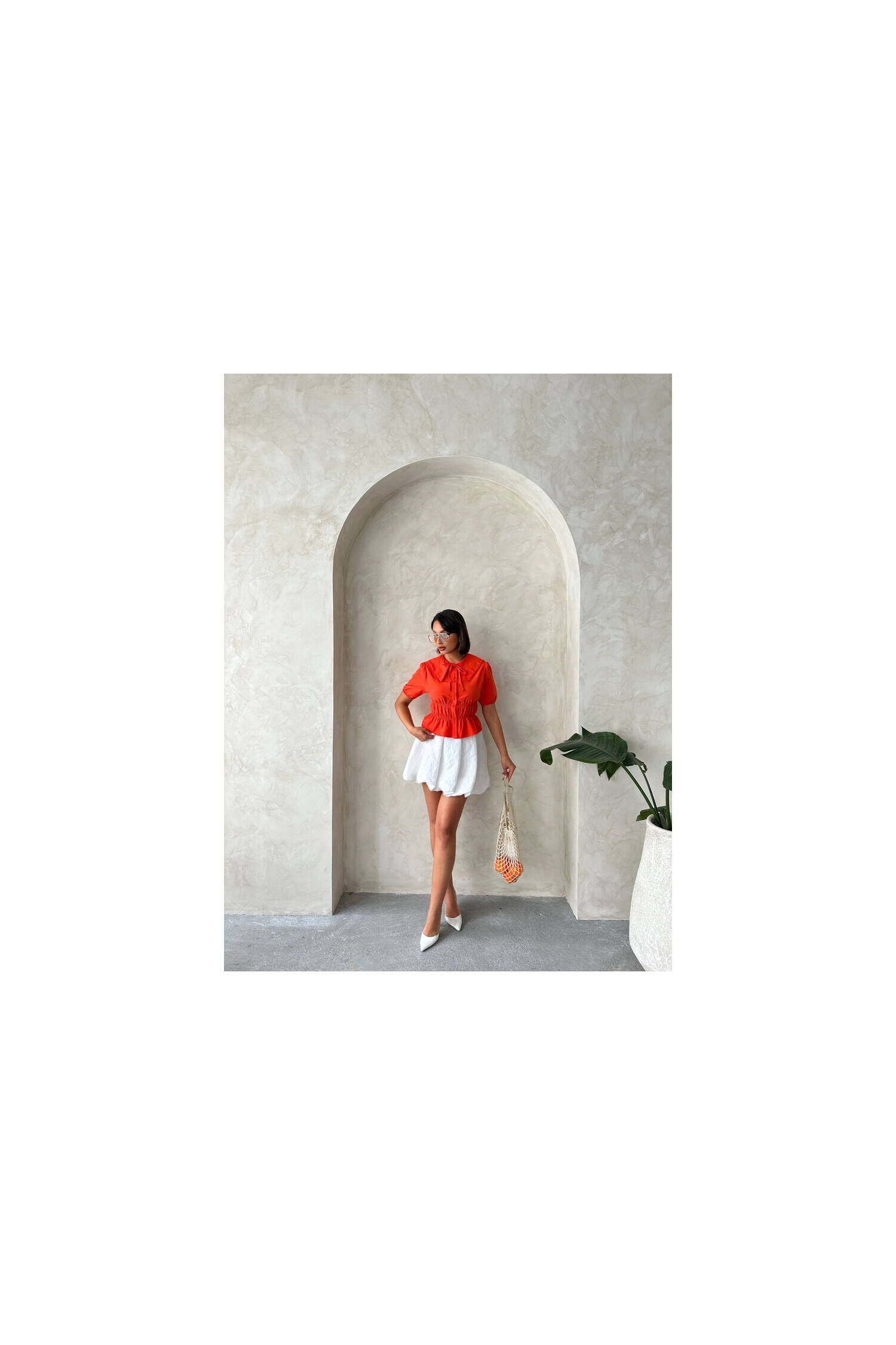 Collar Detailed Ruffle Shirt - Brand: Topshow - Women's Clothing Wholesale - Globality Store