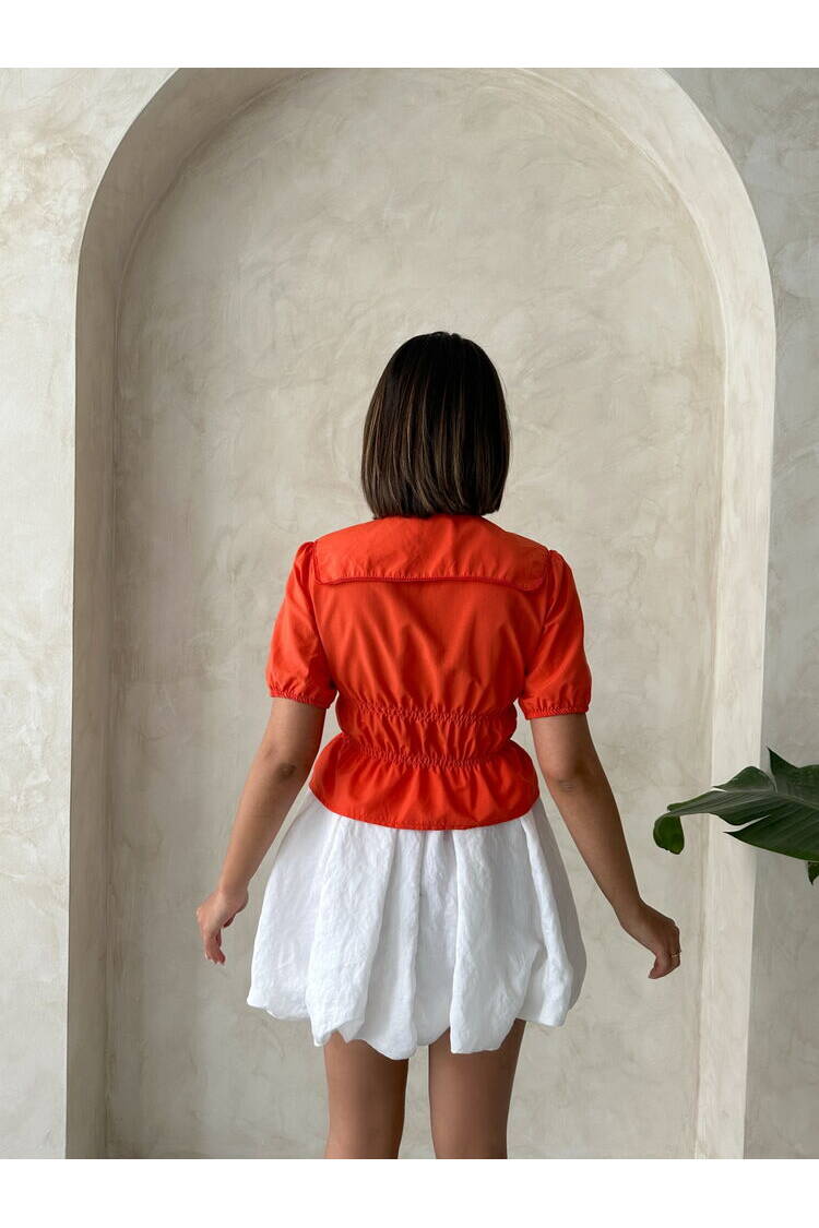 Collar Detailed Ruffle Shirt