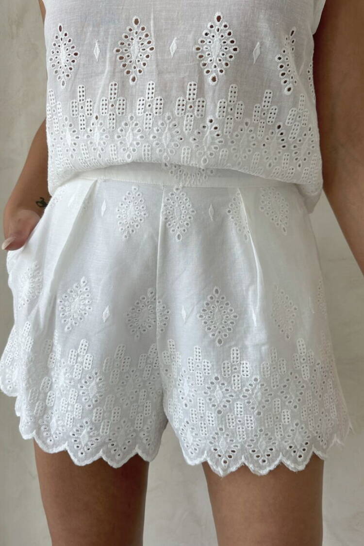 Embroidered Skirt - Cream