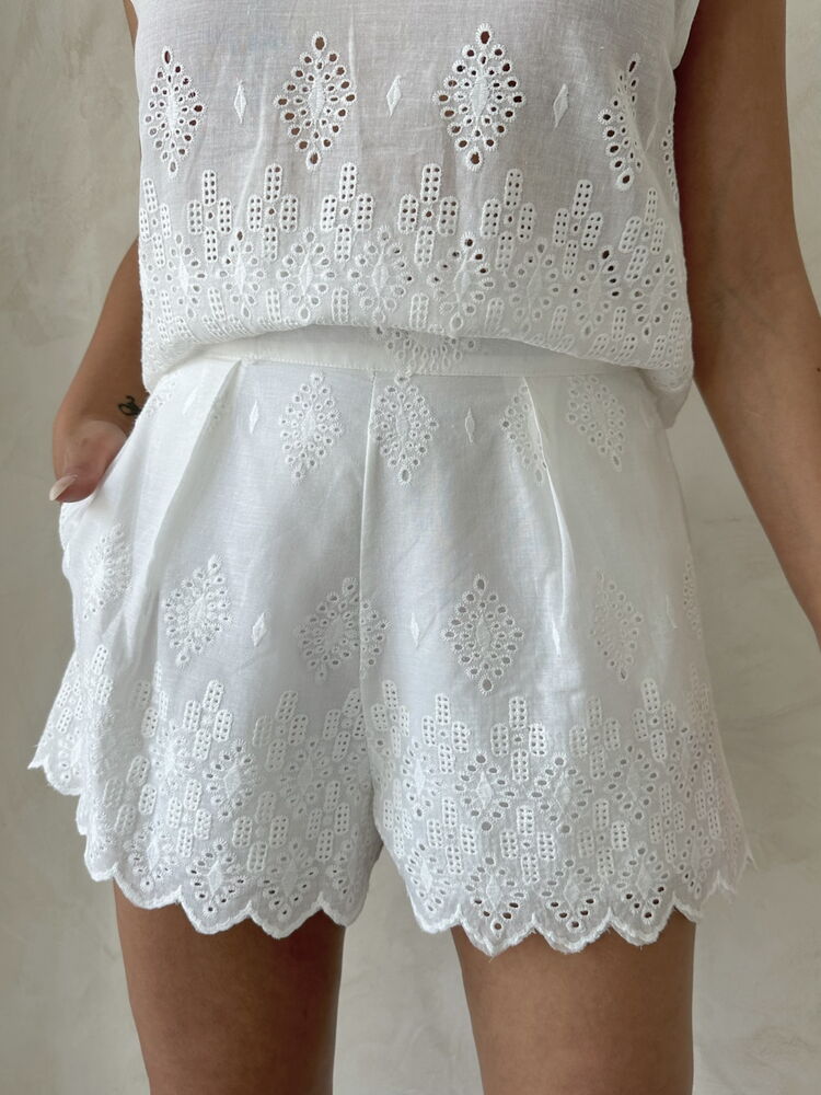 Embroidered Skirt - Cream