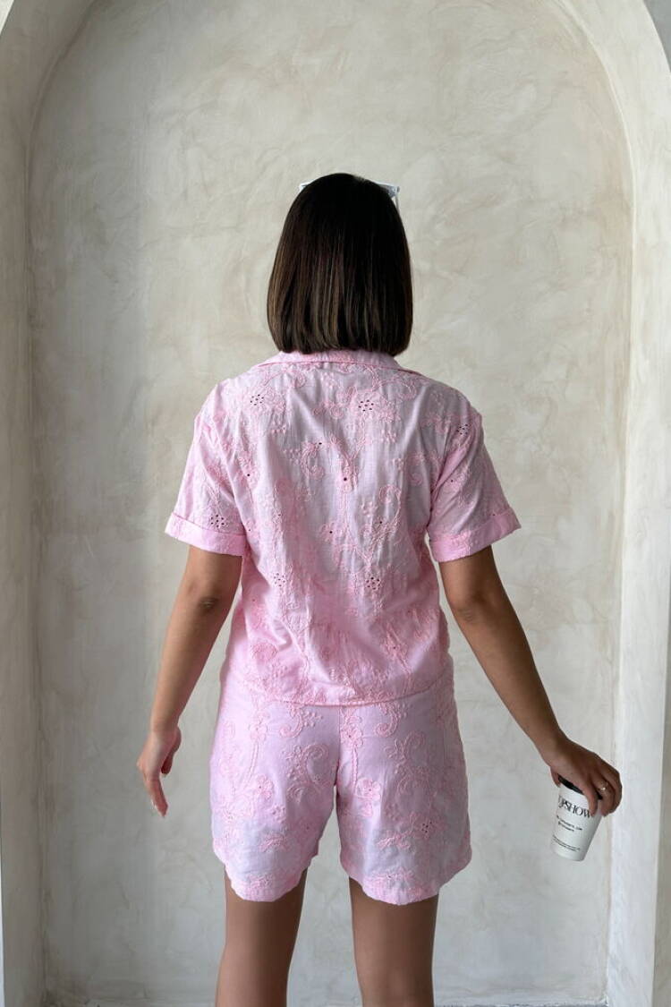 Embroidered Voile Shorts