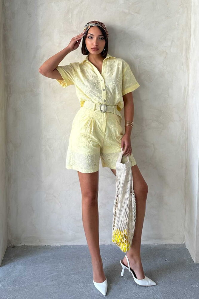 Embroidered Voile Shorts - Topshow - Globality Store - Women Clothes Wholesale Turkey
