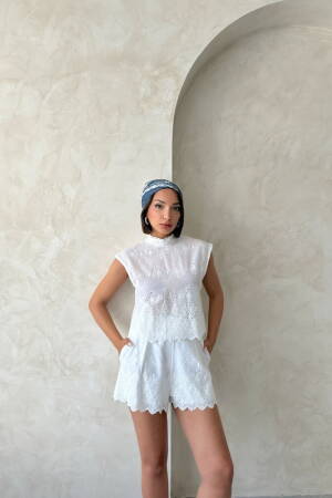Fisto Sleeveless Blouse - Cream - Topshow - Globality Store - Women Clothes Wholesale Turkey