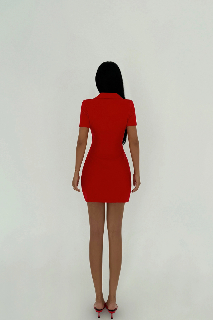 Button Detail Mini Dress