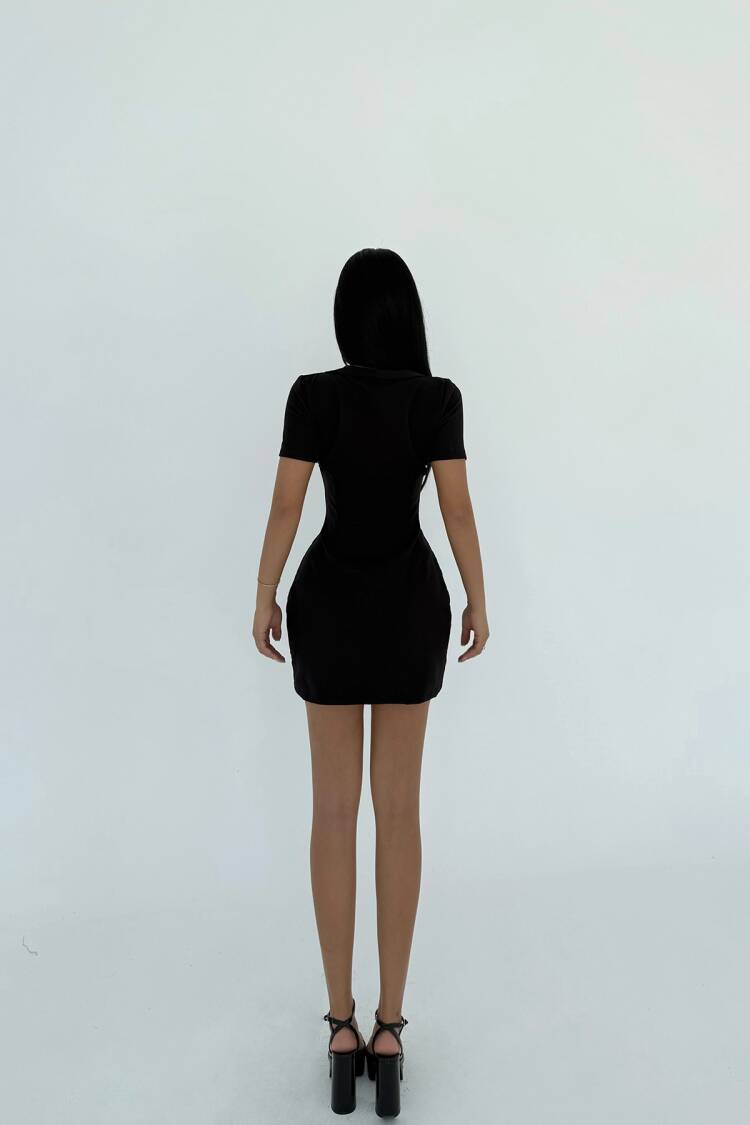 Button Detail Mini Dress