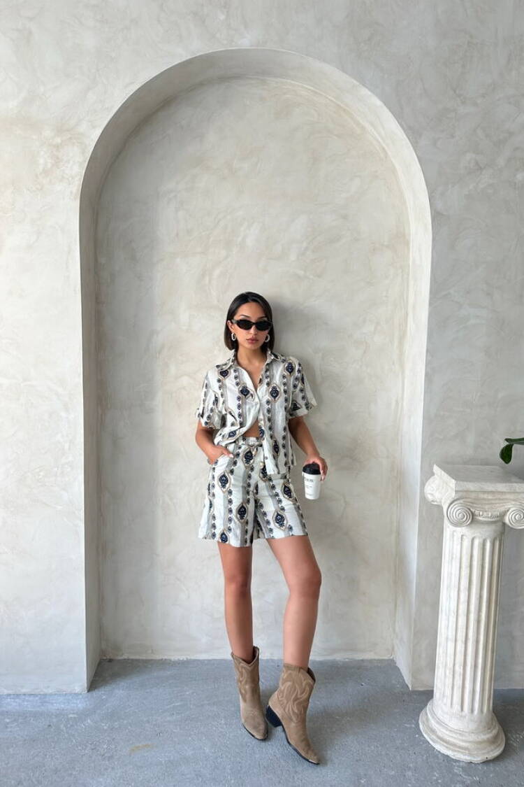 Embroidered Shirt - Stone