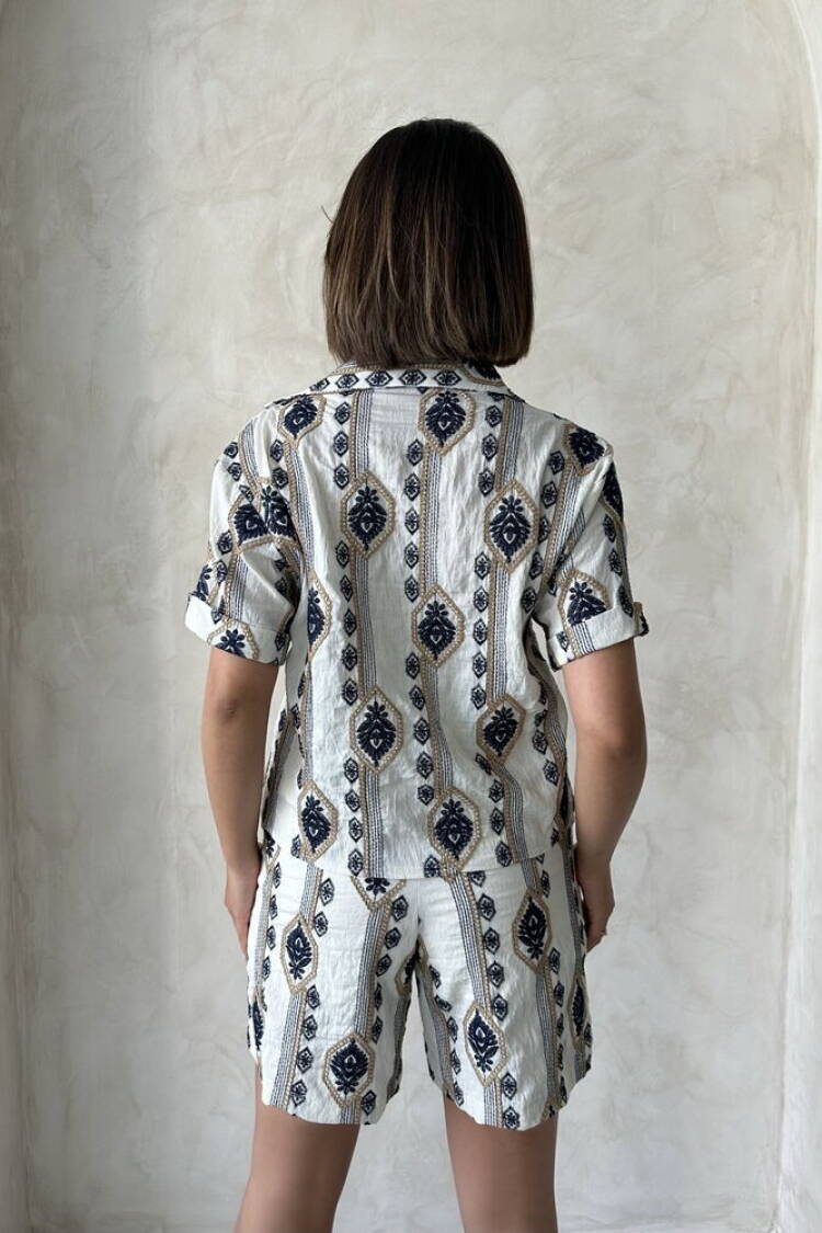 Embroidered Shirt - Stone