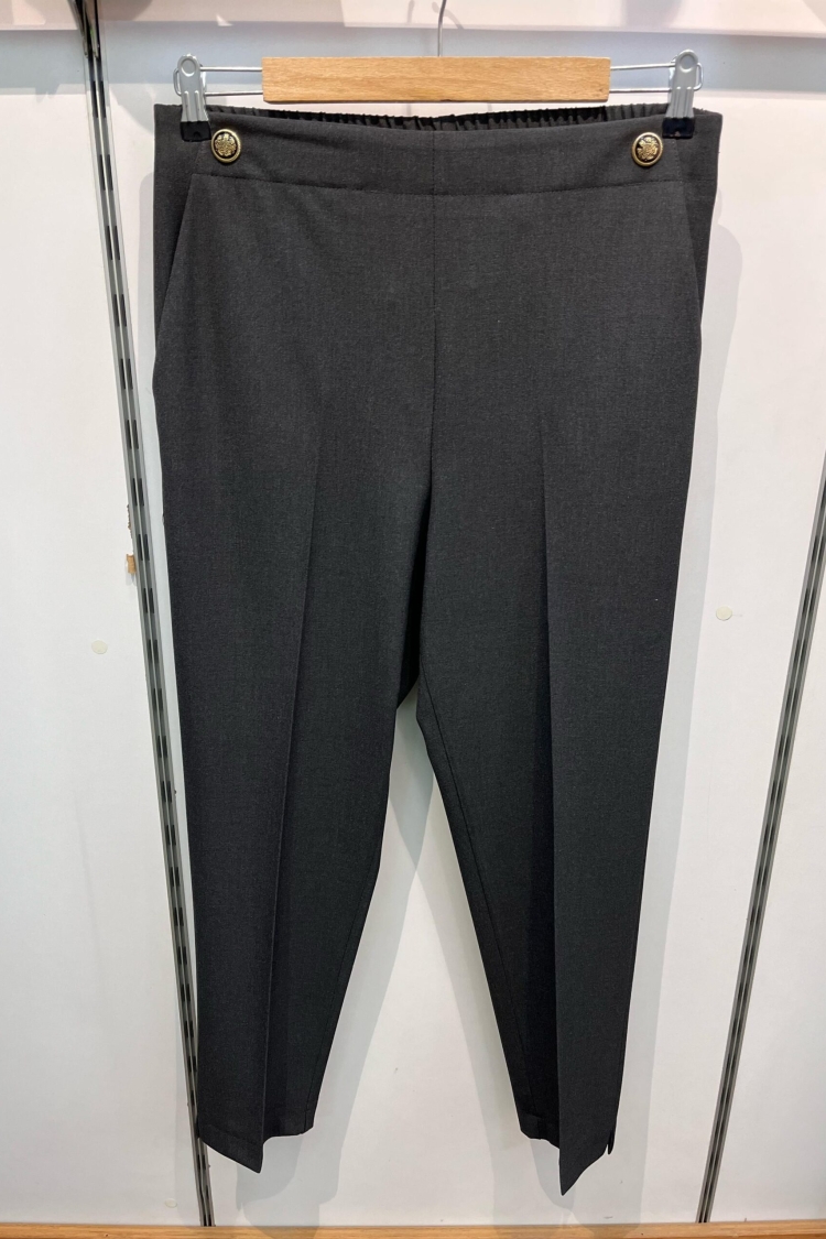 Decorative Buttoned Back Waist Elastic Pants - Ouz Fashion - Globality Store - Women Clothes Wholesale Turkey
