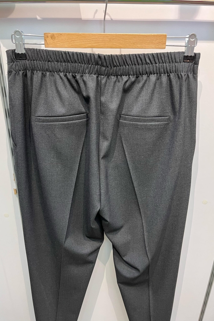 Decorative Buttoned Back Waist Elastic Pants