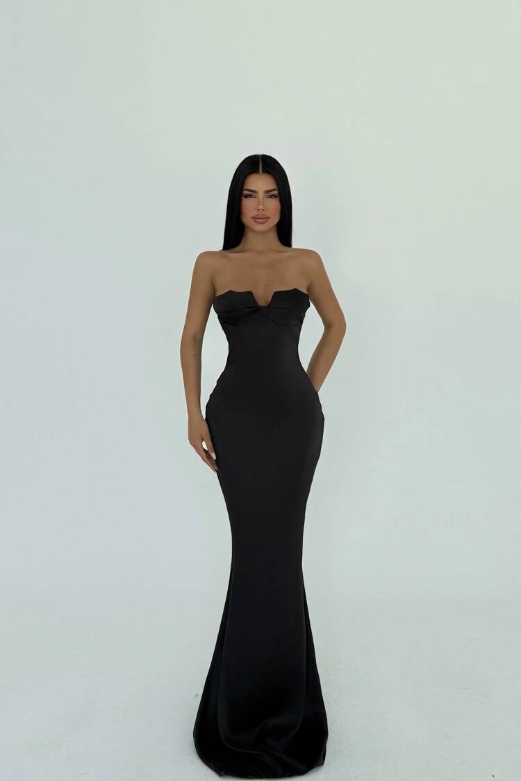 Galian Strapless Long Dress - EYYO ATELIER - Globality Store - Women Clothes Wholesale Turkey