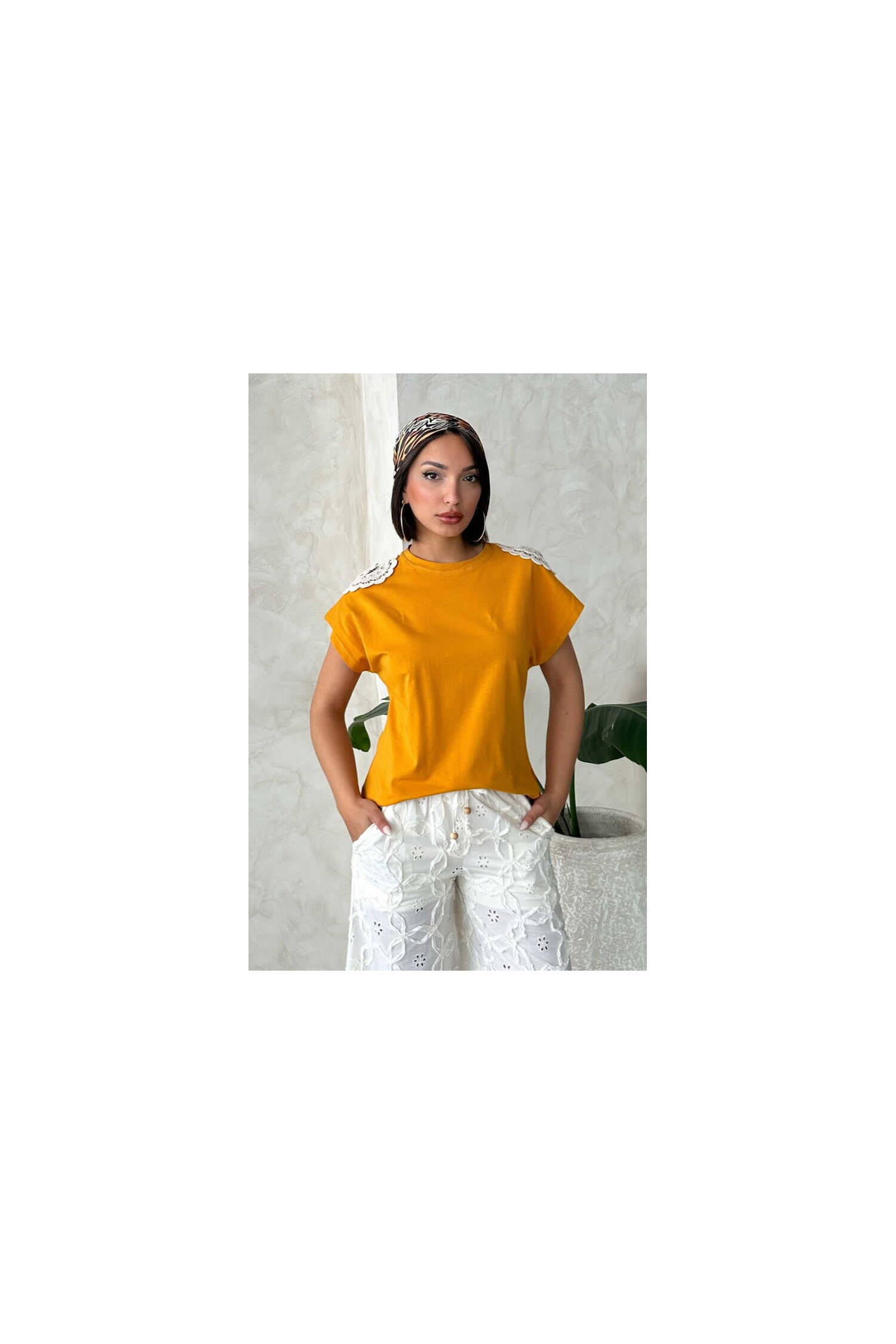 Shoulder Lace Tshirt - Brand: Topshow - Women's Clothing Wholesale - Globality Store