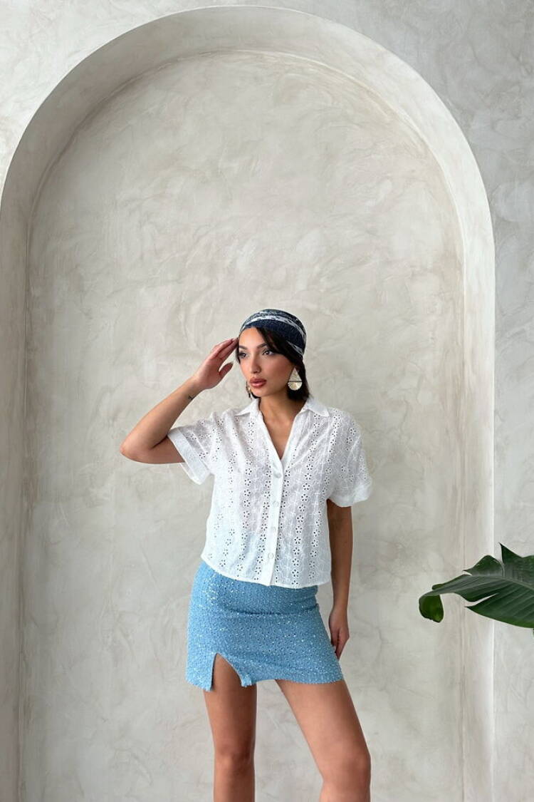 Embroidered Shirt - Cream