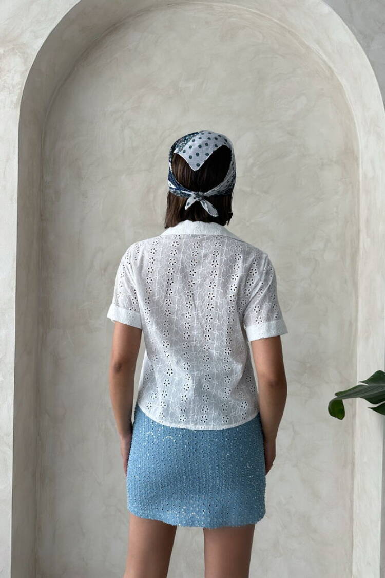 Embroidered Shirt - Cream