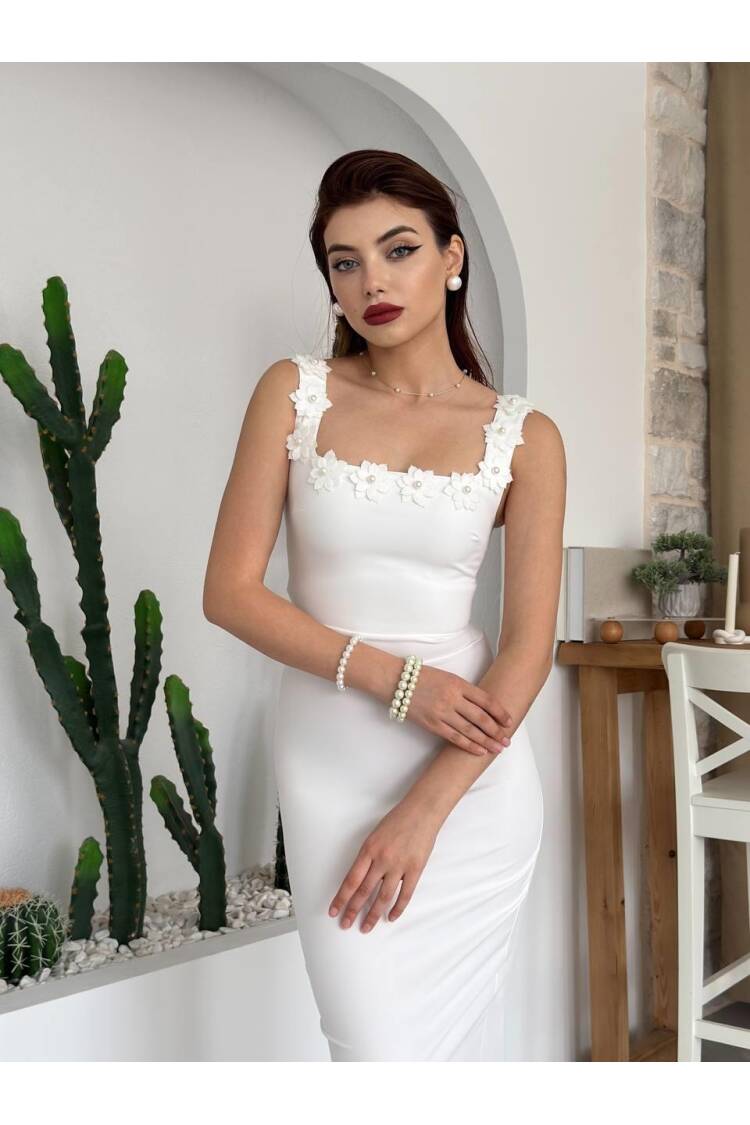 Ming Floral Detailed Dress - Etika - Globality Store - Women Clothes Wholesale Turkey