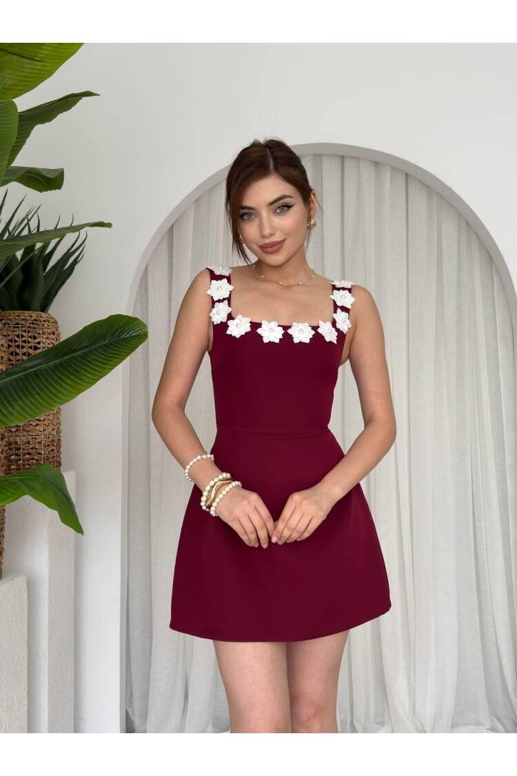 Alyosa Floral Detailed Dress - Etika - Globality Store - Women Clothes Wholesale Turkey