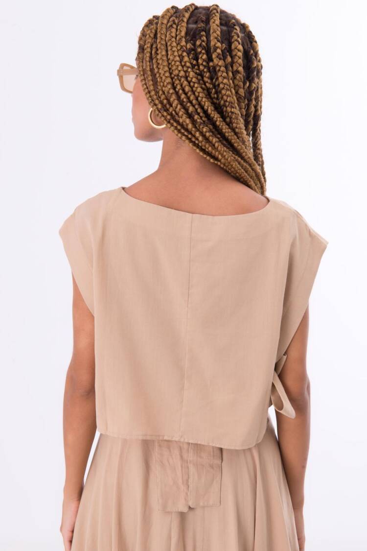 100% Tencel Side Tie Detailed Blouse