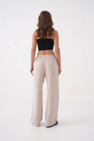 Loose Fit Modal Pants With Elastic Waist And Tie 29092 - First Angels - Globality Store - Women Clothes Wholesale Turkey