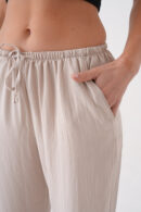 Loose Fit Modal Pants With Elastic Waist And Tie 29092 - First Angels - Globality Store - Women Clothes Wholesale Turkey