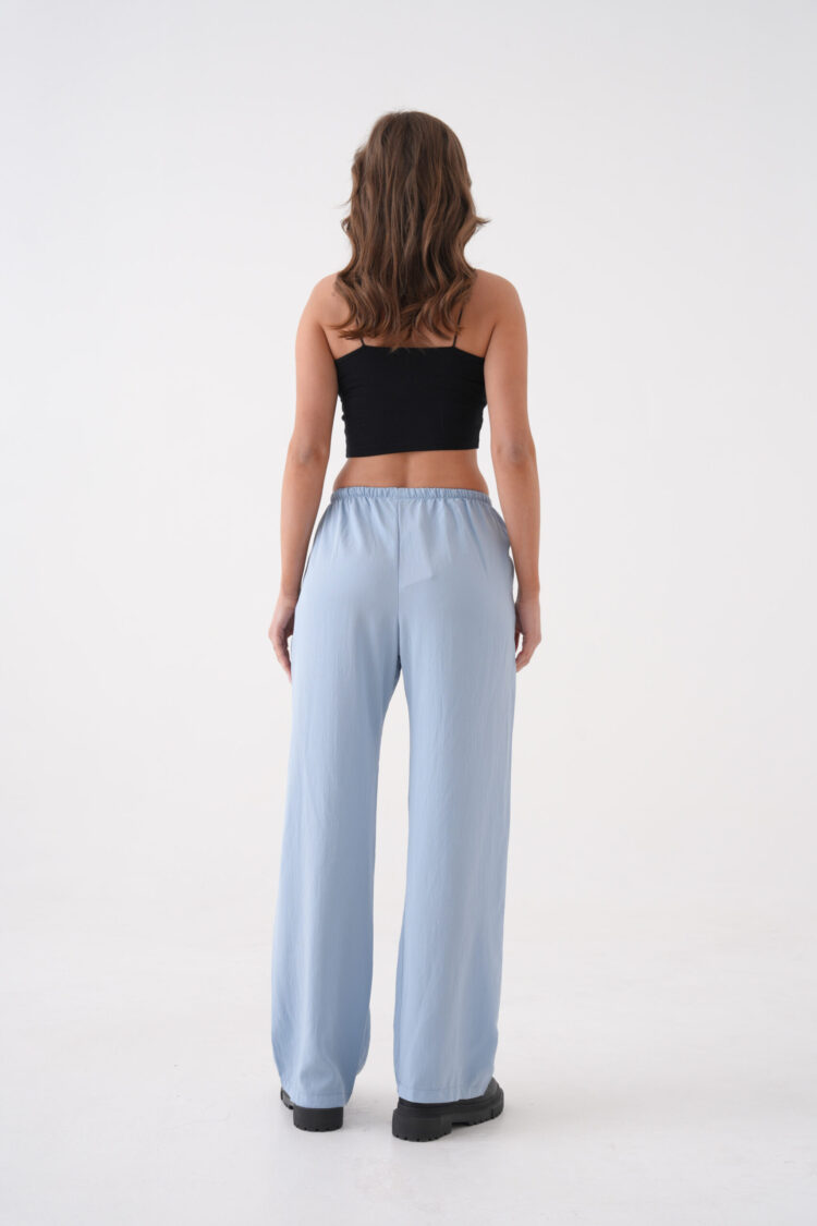 Loose Fit Elastic Waist And Tie Modal Pants 29092