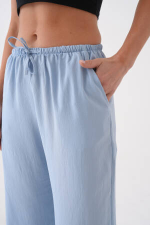 Loose Fit Elastic Waist And Tie Modal Pants 29092 - First Angels - Globality Store - Women Clothes Wholesale Turkey