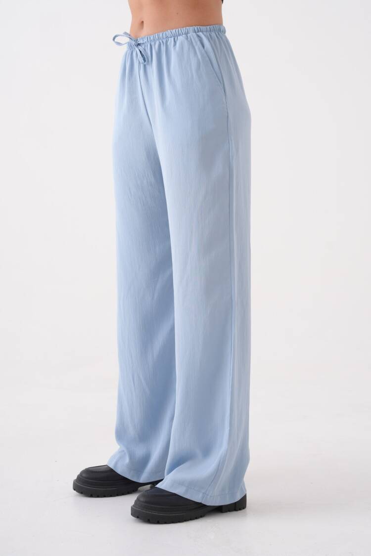 Loose Fit Elastic Waist And Tie Modal Pants 29092