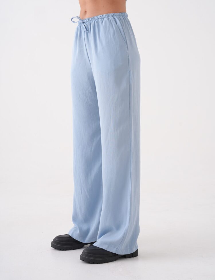 Loose Fit Elastic Waist And Tie Modal Pants 29092