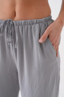 Gray Loose Fit Modal Pants With Elastic Waist And Tie 29092 - First Angels - Globality Store - Women Clothes Wholesale Turkey