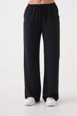 Loose Fit Modal Pants With Elastic Waist And Tie 29092 - First Angels - Globality Store - Women Clothes Wholesale Turkey
