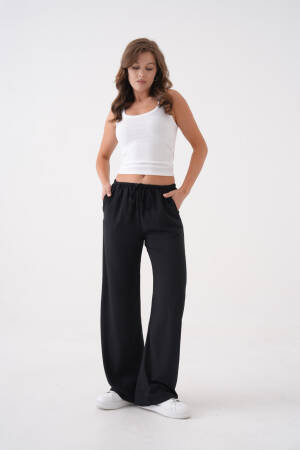 Loose Fit Modal Pants With Elastic Waist And Tie 29092 - First Angels - Globality Store - Women Clothes Wholesale Turkey