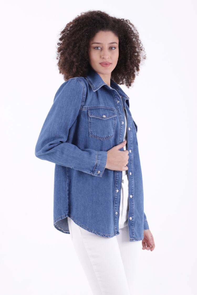 Denim Shirt With Snap
