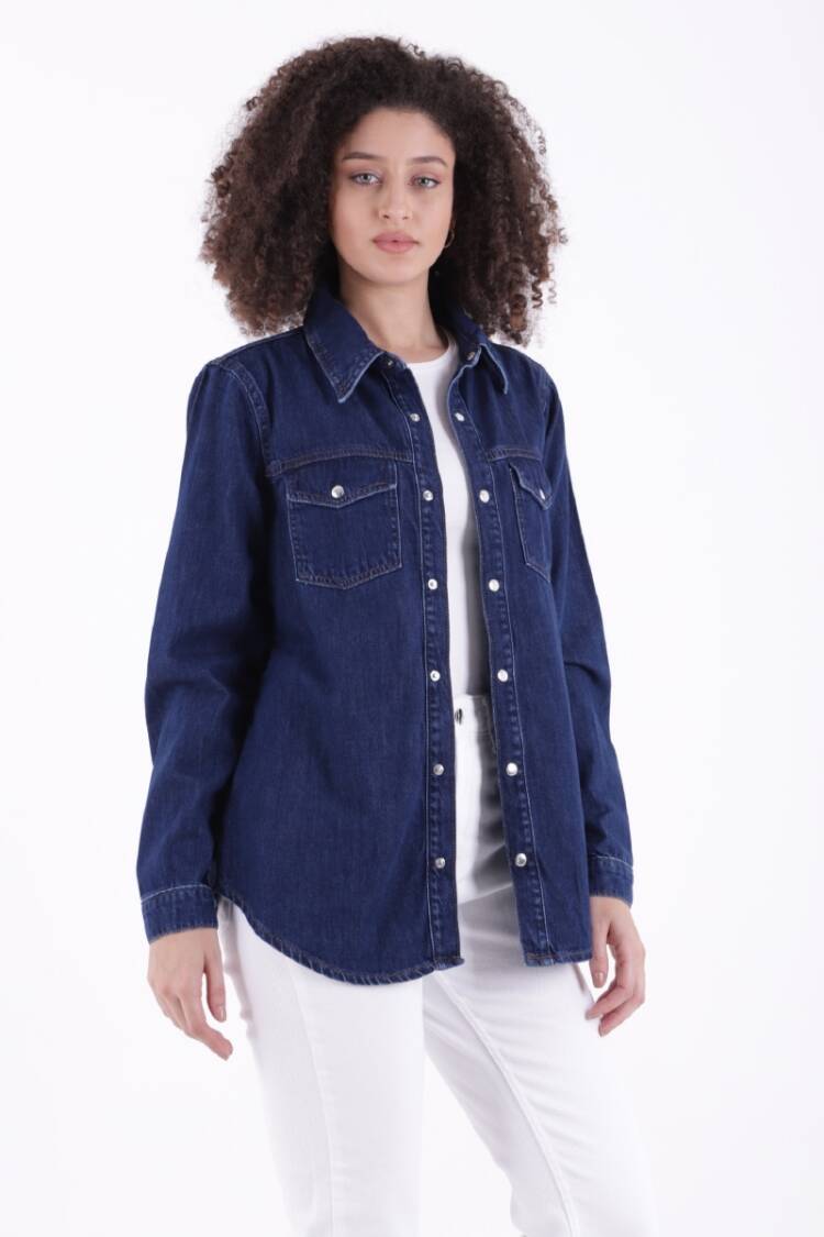 Denim Shirt With Snap