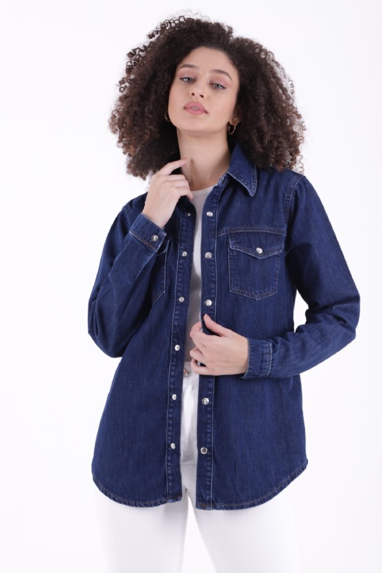 Denim Shirt With Snap - XLove - Globality Store - Women Clothes Wholesale Turkey