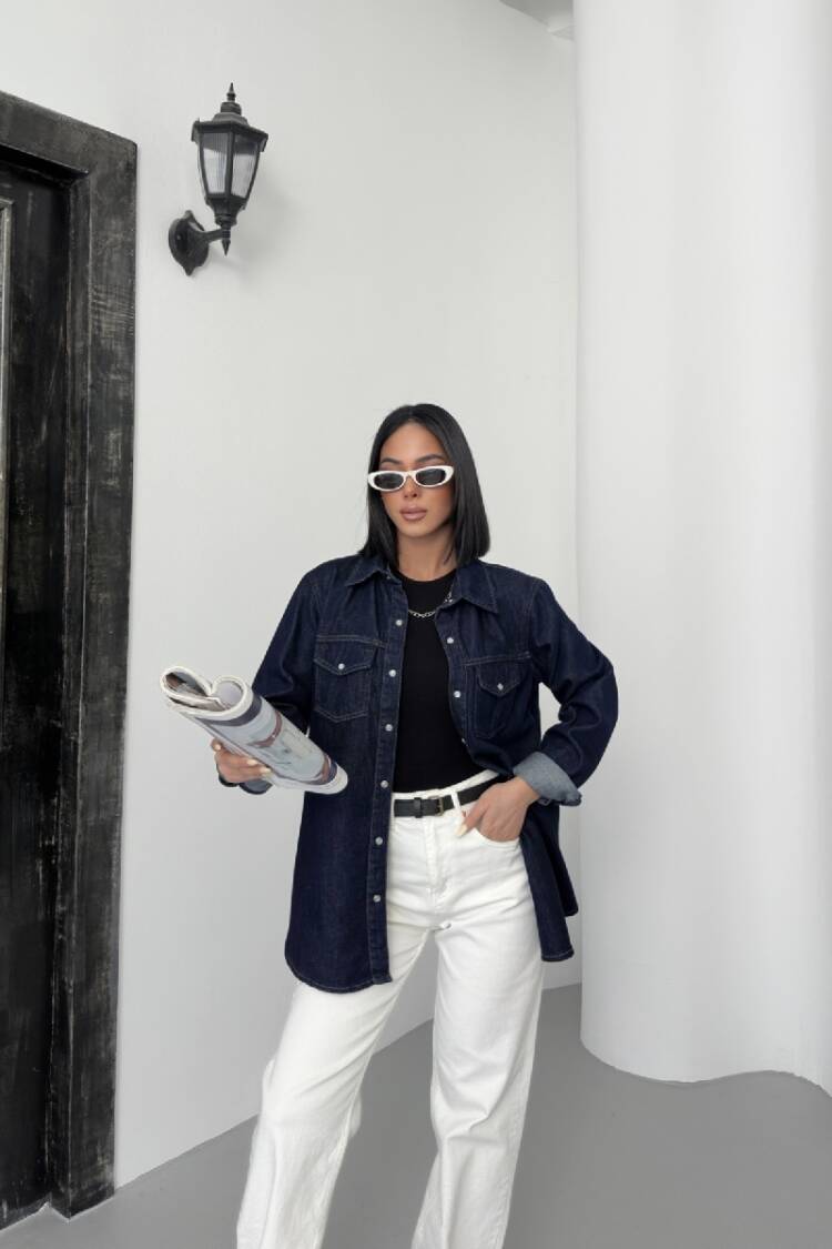 Denim Shirt With Snap