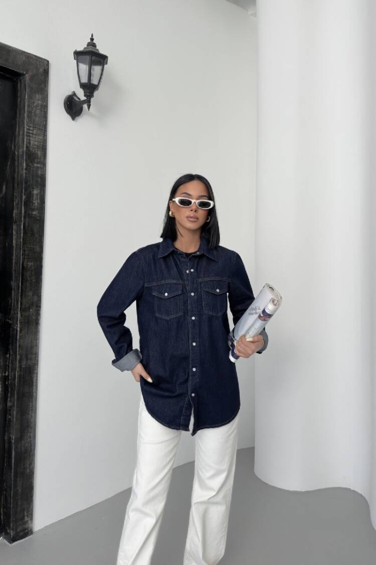 Denim Shirt With Snap
