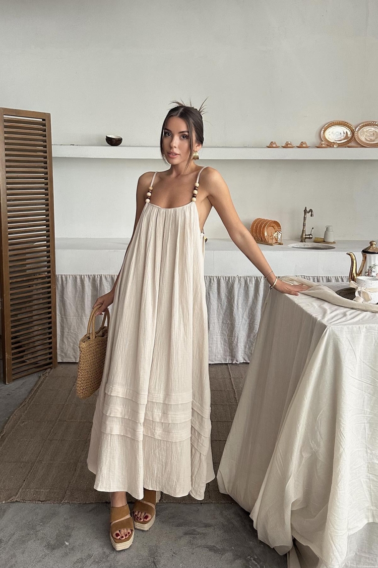 WholesaleStrappy Mueslin Dress