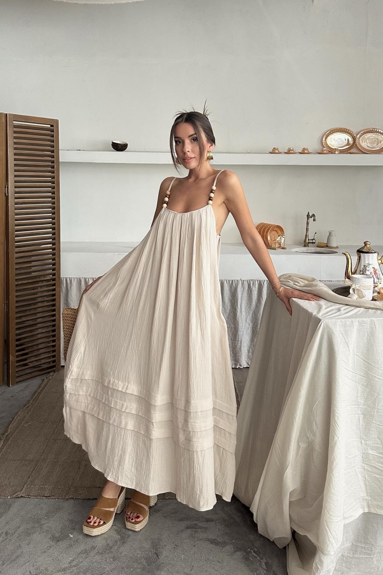 WholesaleStrappy Mueslin Dress