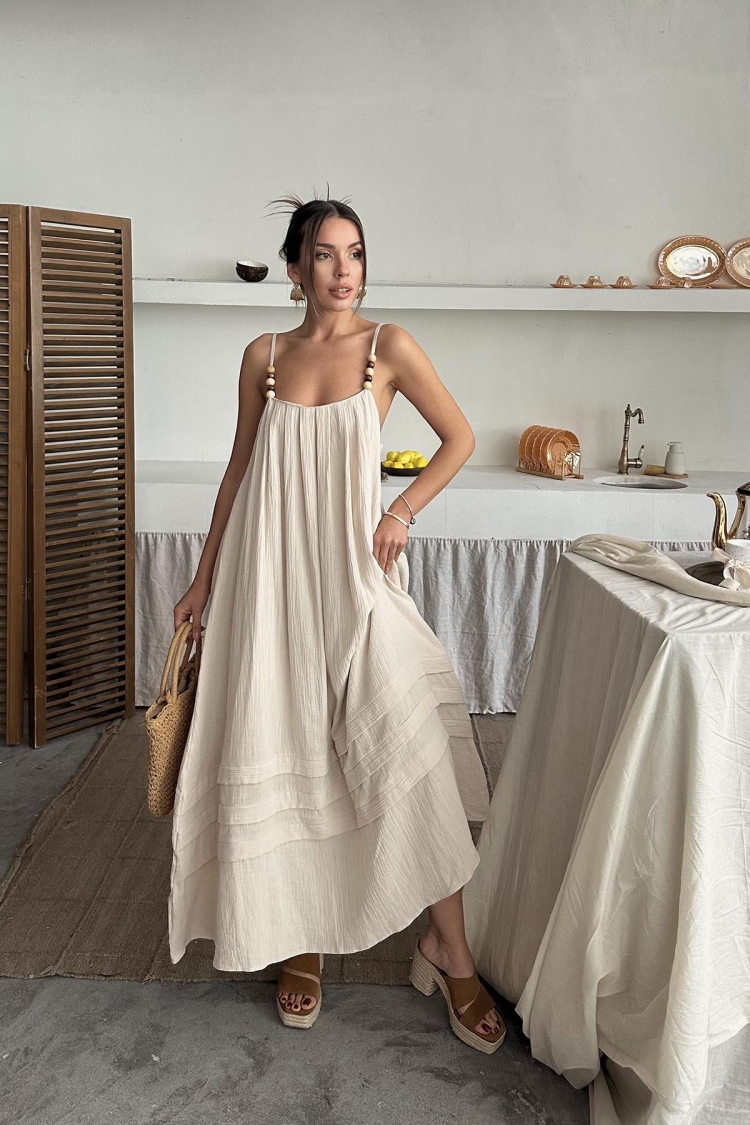 WholesaleStrappy Mueslin Dress