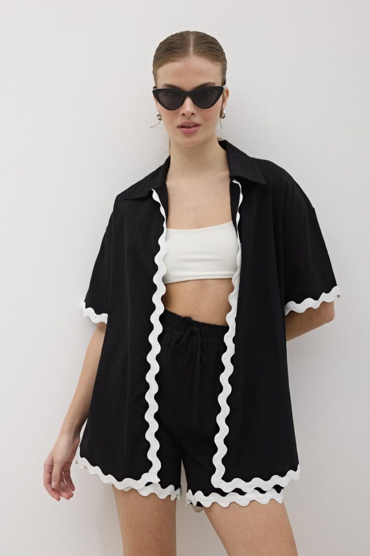 Waterstone Lace Detailed Shirt Black