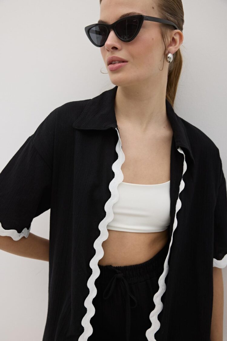 Waterstone Lace Detailed Shirt Black