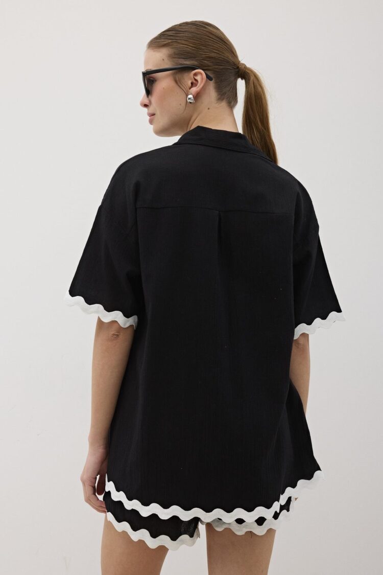 Waterstone Lace Detailed Shirt Black