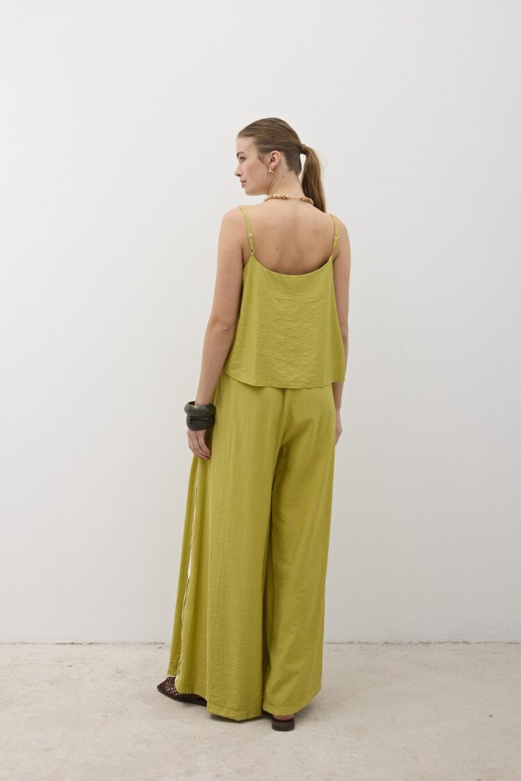 Elastic Waist Water Stone Detailed Pants Oil